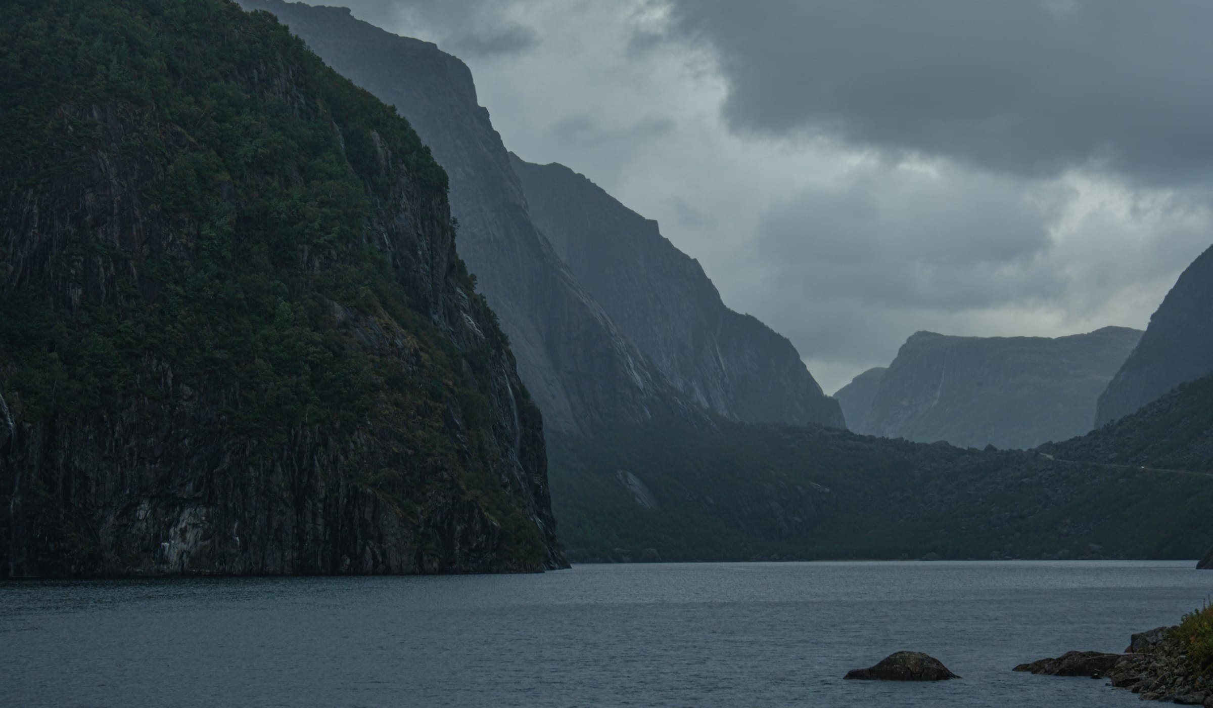 Norwegian fjord under summer light