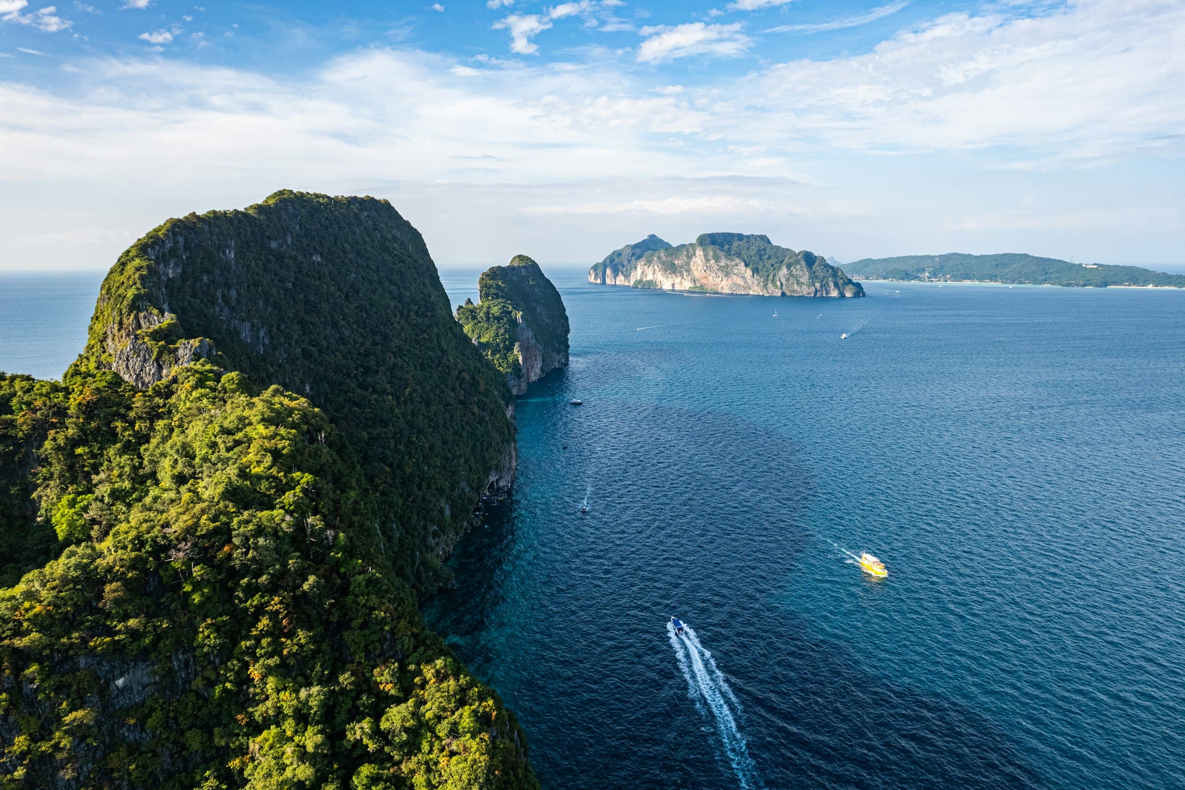 Aerial view of a Thai island